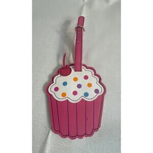 Cupcake pink luggage backpack tag 8"